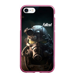 Чехол iPhone 7/8 матовый Fallout game, цвет: 3D-малиновый