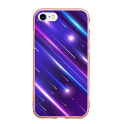 Чехол iPhone 7/8 матовый Неоновый звездопад - полосы, цвет: 3D-светло-розовый