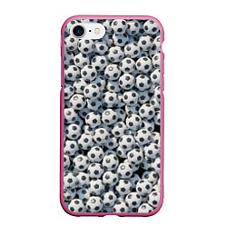 Чехол iPhone 7/8 матовый Узор с мячиками, цвет: 3D-малиновый