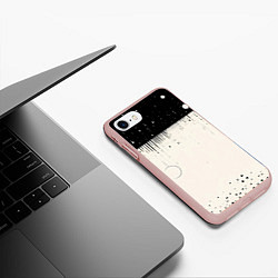 Чехол iPhone 7/8 матовый Снежный пейзаж зимней ночью, цвет: 3D-светло-розовый — фото 2