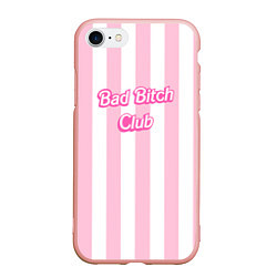 Чехол iPhone 7/8 матовый Bad Bitch Club - barbie style, цвет: 3D-светло-розовый