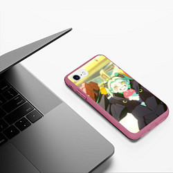 Чехол iPhone 7/8 матовый Cyberpunk Edgerunners Ребекка, цвет: 3D-малиновый — фото 2