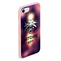 Чехол iPhone 7/8 матовый Ведьмак 2077, цвет: 3D-светло-розовый — фото 2
