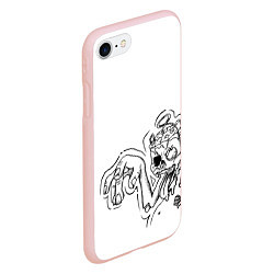 Чехол iPhone 7/8 матовый Токсичный зомби, цвет: 3D-светло-розовый — фото 2