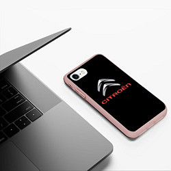 Чехол iPhone 7/8 матовый Citroen auto sports, цвет: 3D-светло-розовый — фото 2