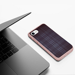 Чехол iPhone 7/8 матовый Клетка оттенки серого, цвет: 3D-светло-розовый — фото 2
