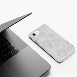 Чехол iPhone 7/8 матовый Цветы в бежевых тонах, цвет: 3D-белый — фото 2