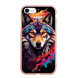 Чехол iPhone 7/8 матовый Волчица, цвет: 3D-светло-розовый