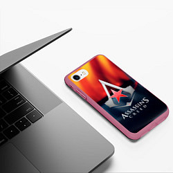 Чехол iPhone 7/8 матовый Assassins Creed ussr, цвет: 3D-малиновый — фото 2