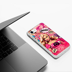 Чехол iPhone 7/8 матовый Барби в стиле поп арт, цвет: 3D-белый — фото 2
