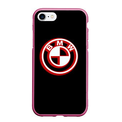 Чехол iPhone 7/8 матовый Bmw fire car, цвет: 3D-малиновый