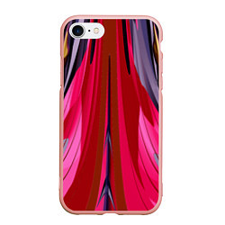 Чехол iPhone 7/8 матовый Сине-малиновый узор, цвет: 3D-светло-розовый