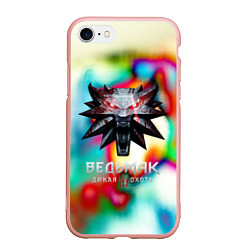 Чехол iPhone 7/8 матовый Ведьмак школа волка, цвет: 3D-светло-розовый
