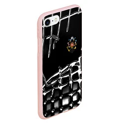 Чехол iPhone 7/8 матовый Россия герб РФ, цвет: 3D-светло-розовый — фото 2