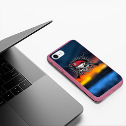 Чехол iPhone 7/8 матовый Спецназ краповый берет, цвет: 3D-малиновый — фото 2