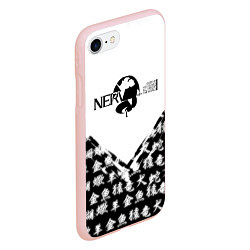 Чехол iPhone 7/8 матовый Евангелион логотип Nerv anime, цвет: 3D-светло-розовый — фото 2