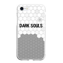 Чехол iPhone 7/8 матовый Dark Souls glitch на светлом фоне: символ сверху