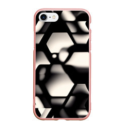 Чехол iPhone 7/8 матовый Зеркальные блики, цвет: 3D-светло-розовый