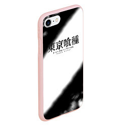 Чехол iPhone 7/8 матовый Tokyo Ghoul аниме логотипы, цвет: 3D-светло-розовый — фото 2