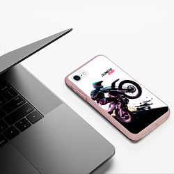 Чехол iPhone 7/8 матовый Moto band, цвет: 3D-светло-розовый — фото 2