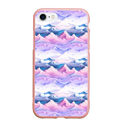 Чехол iPhone 7/8 матовый Розовые горы паттерн, цвет: 3D-светло-розовый