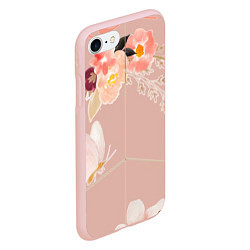 Чехол iPhone 7/8 матовый Make love - not war, цвет: 3D-светло-розовый — фото 2