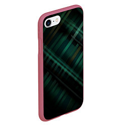 Чехол iPhone 7/8 матовый Тёмно-зелёная шотландская клетка, цвет: 3D-малиновый — фото 2