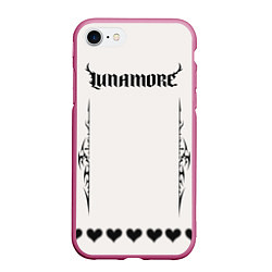 Чехол iPhone 7/8 матовый Lunamore white, цвет: 3D-малиновый