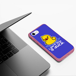 Чехол iPhone 7/8 матовый I do not Give a Duck, цвет: 3D-малиновый — фото 2