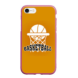 Чехол iPhone 7/8 матовый Basketball - кольцо и мяч, цвет: 3D-малиновый