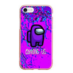 Чехол iPhone 7/8 матовый Among us storm neon, цвет: 3D-светло-розовый