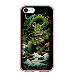 Чехол iPhone 7/8 матовый Зеленый дракон символ года, цвет: 3D-светло-розовый