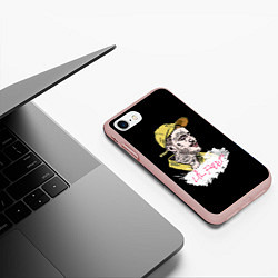 Чехол iPhone 7/8 матовый Lil peep band steel, цвет: 3D-светло-розовый — фото 2