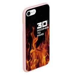 Чехол iPhone 7/8 матовый Thirty Seconds to Mars fire, цвет: 3D-светло-розовый — фото 2