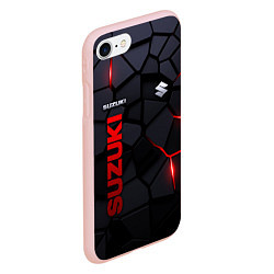 Чехол iPhone 7/8 матовый Suzuki - плиты с эффектом свечения, цвет: 3D-светло-розовый — фото 2