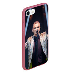Чехол iPhone 7/8 матовый Depeche Mode - Dave Gahan stage memento mori, цвет: 3D-малиновый — фото 2