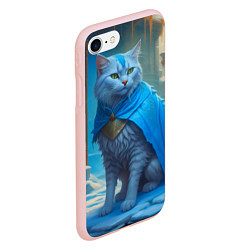 Чехол iPhone 7/8 матовый Снежный кот, цвет: 3D-светло-розовый — фото 2