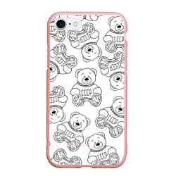 Чехол iPhone 7/8 матовый Мишки из СССР, цвет: 3D-светло-розовый