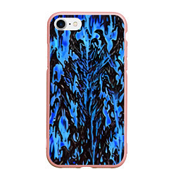Чехол iPhone 7/8 матовый Демонический доспех синий, цвет: 3D-светло-розовый