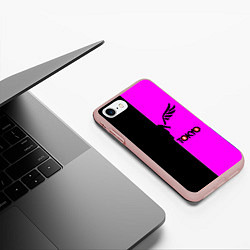 Чехол iPhone 7/8 матовый Токийские мстители черно-розовый, цвет: 3D-светло-розовый — фото 2