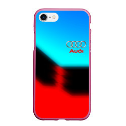 Чехол iPhone 7/8 матовый AUDI sport brend color, цвет: 3D-малиновый