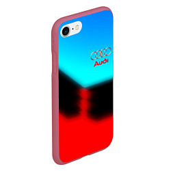 Чехол iPhone 7/8 матовый AUDI sport brend color, цвет: 3D-малиновый — фото 2