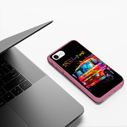 Чехол iPhone 7/8 матовый Весёлый дальнобой, цвет: 3D-малиновый — фото 2