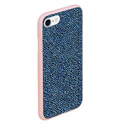 Чехол iPhone 7/8 матовый Чёрные и синие мазки, цвет: 3D-светло-розовый — фото 2