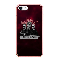Чехол iPhone 7/8 матовый Depeche Mode - spirit tour, цвет: 3D-светло-розовый