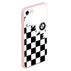 Чехол iPhone 7/8 матовый BMW black geometry splash, цвет: 3D-светло-розовый — фото 2