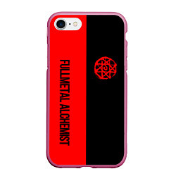 Чехол iPhone 7/8 матовый Стальной алхимик - красная печать Альфонс, цвет: 3D-малиновый