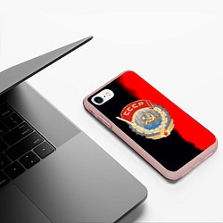 Чехол iPhone 7/8 матовый СССР страна наша, цвет: 3D-светло-розовый — фото 2
