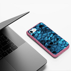 Чехол iPhone 7/8 матовый Синее стекло, цвет: 3D-малиновый — фото 2