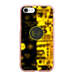 Чехол iPhone 7/8 матовый Twenty one pilots yellow music, цвет: 3D-светло-розовый